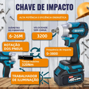 🔥【PREÇO DE FÁBRICA】🔥 Kit de ferramentas 4 em 1 Furadeira, Chave de fenda/Chave de impacto/Amolador/Martelo 2 baterias de 21 V Caixa - GEMINI