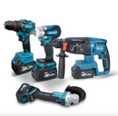 🔥【PREÇO DE FÁBRICA】🔥 Kit de ferramentas 4 em 1 Furadeira, Chave de fenda/Chave de impacto/Amolador/Martelo 2 baterias de 21 V Caixa - GEMINI