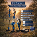 Kit Ferramentas Poda 3 Em 1 Motosserra Tesoura Extensor 48v Azul + Kit Proteção - ÚLTIMAS UNIDADES