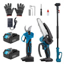 Kit Ferramentas Poda 3 Em 1 Motosserra Tesoura Extensor 48v Azul + Kit Proteção - ÚLTIMAS UNIDADES