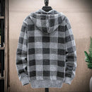 Blusa Masculina Xadrez com Zíper e Capuz